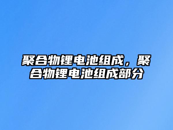 聚合物鋰電池組成，聚合物鋰電池組成部分