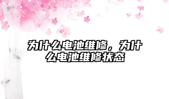 為什么電池維修，為什么電池維修狀態