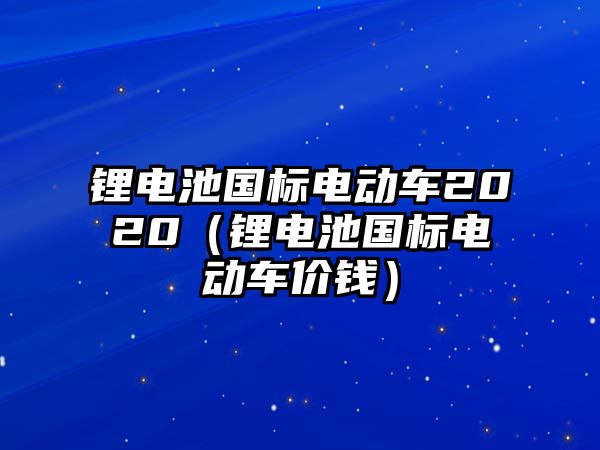 鋰電池國標電動車2020（鋰電池國標電動車價錢）