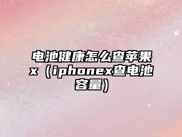 電池健康怎么查蘋果x（iphonex查電池容量）