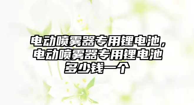 電動噴霧器專用鋰電池，電動噴霧器專用鋰電池多少錢一個