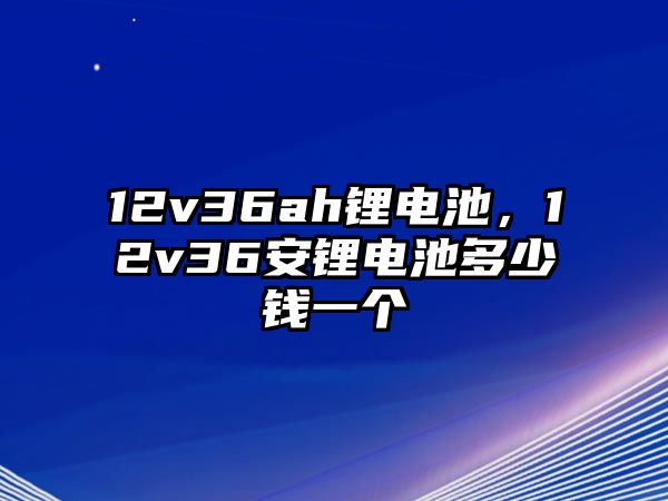 12v36ah鋰電池，12v36安鋰電池多少錢一個