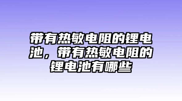 帶有熱敏電阻的鋰電池，帶有熱敏電阻的鋰電池有哪些