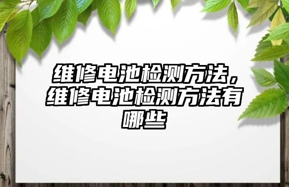 維修電池檢測方法，維修電池檢測方法有哪些