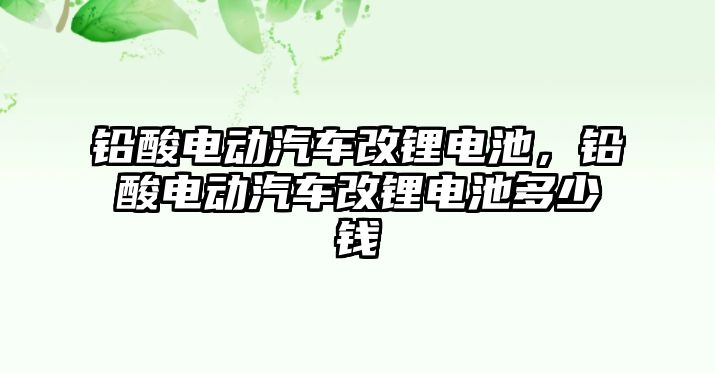 鉛酸電動汽車改鋰電池，鉛酸電動汽車改鋰電池多少錢