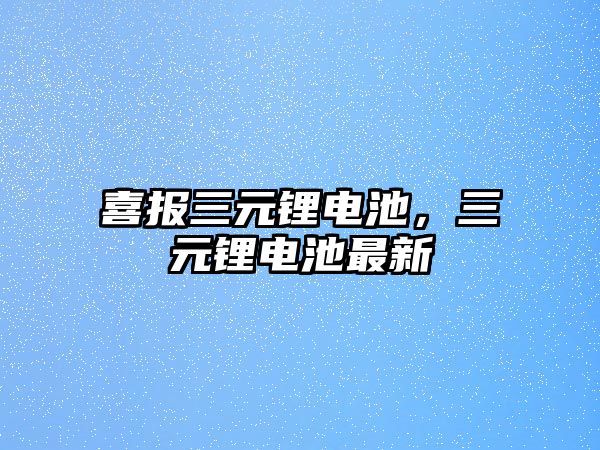 喜報三元鋰電池，三元鋰電池最新