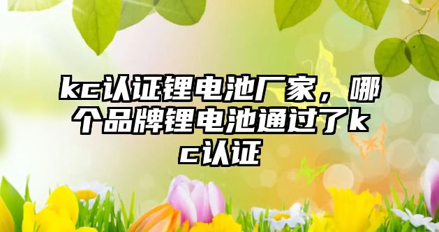 kc認證鋰電池廠家，哪個品牌鋰電池通過了kc認證