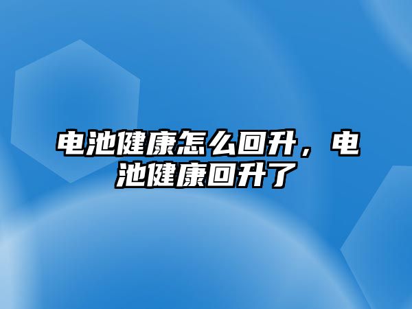 電池健康怎么回升，電池健康回升了