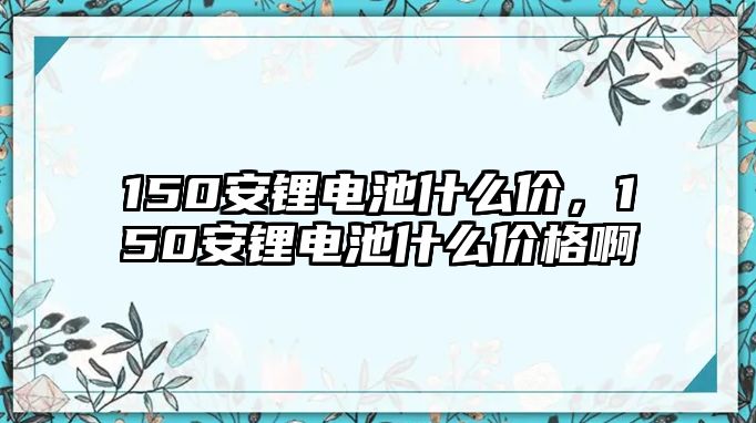 150安鋰電池什么價，150安鋰電池什么價格啊