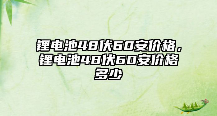 鋰電池48伏60安價格，鋰電池48伏60安價格多少