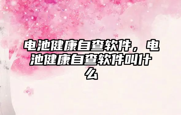 電池健康自查軟件，電池健康自查軟件叫什么