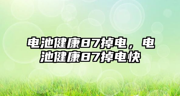 電池健康87掉電，電池健康87掉電快