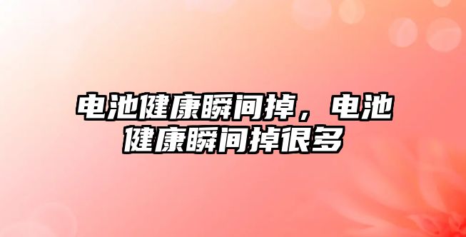 電池健康瞬間掉，電池健康瞬間掉很多