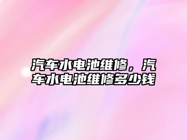 汽車水電池維修，汽車水電池維修多少錢