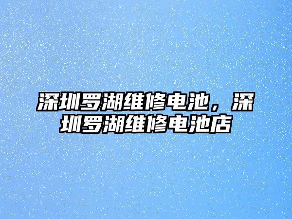 深圳羅湖維修電池，深圳羅湖維修電池店