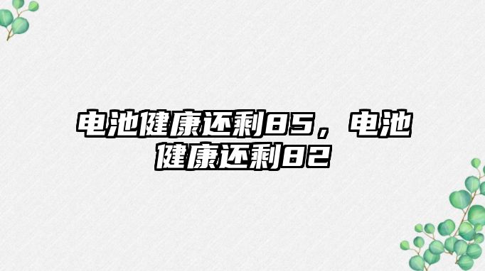 電池健康還剩85，電池健康還剩82