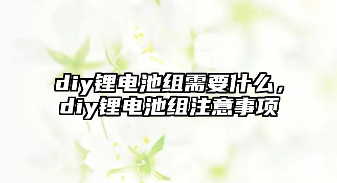 diy鋰電池組需要什么，diy鋰電池組注意事項