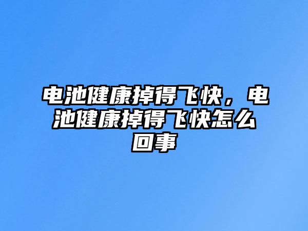 電池健康掉得飛快，電池健康掉得飛快怎么回事