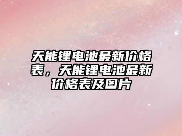 天能鋰電池最新價格表，天能鋰電池最新價格表及圖片