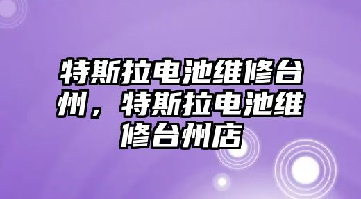 特斯拉電池維修臺州，特斯拉電池維修臺州店