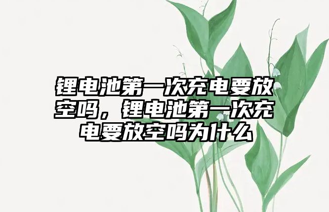 鋰電池第一次充電要放空嗎，鋰電池第一次充電要放空嗎為什么