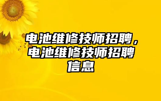 電池維修技師招聘，電池維修技師招聘信息