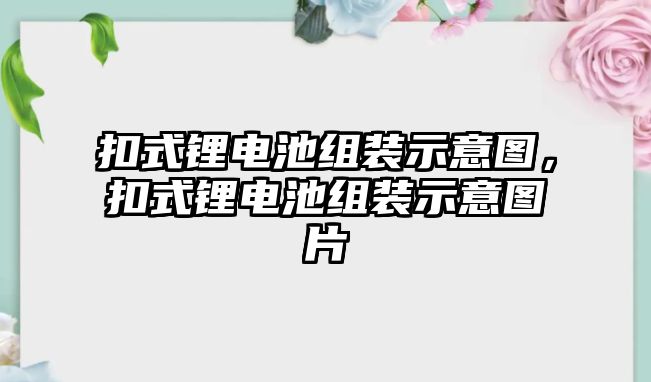 扣式鋰電池組裝示意圖，扣式鋰電池組裝示意圖片