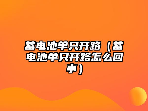 蓄電池單只開路（蓄電池單只開路怎么回事）