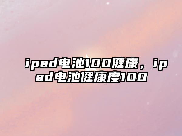 ipad電池100健康，ipad電池健康度100