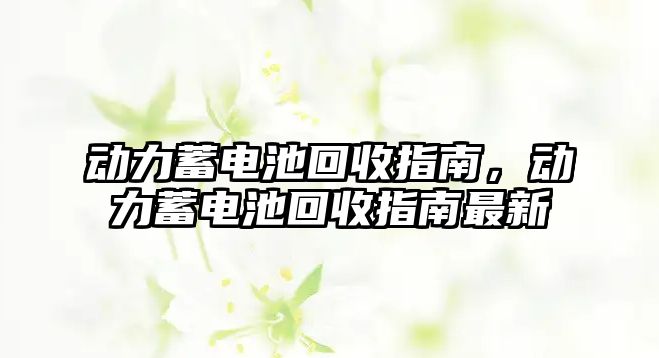 動力蓄電池回收指南，動力蓄電池回收指南最新