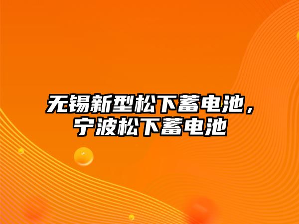 無錫新型松下蓄電池，寧波松下蓄電池