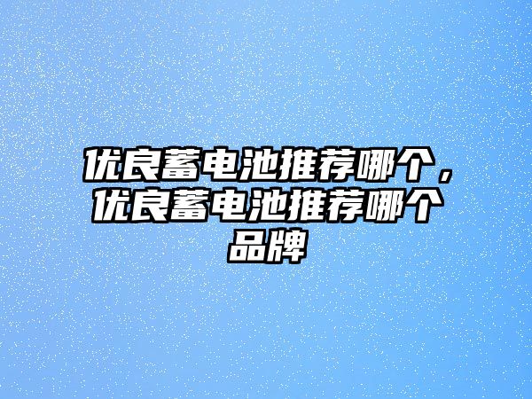 優良蓄電池推薦哪個，優良蓄電池推薦哪個品牌