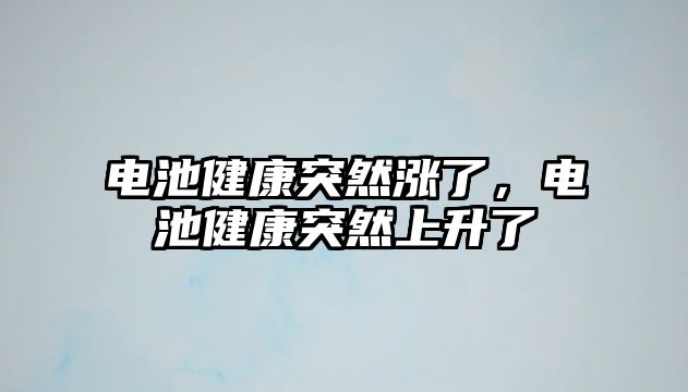 電池健康突然漲了，電池健康突然上升了