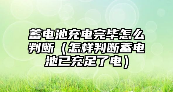 蓄電池充電完畢怎么判斷（怎樣判斷蓄電池已充足了電）