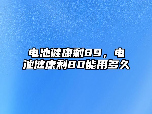 電池健康剩89，電池健康剩80能用多久