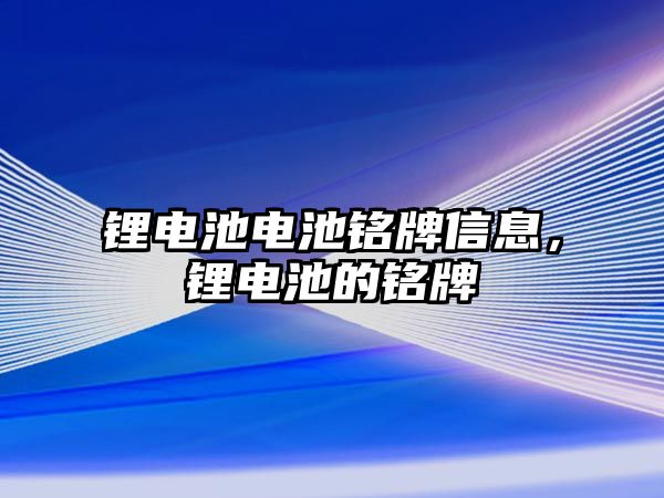 鋰電池電池銘牌信息，鋰電池的銘牌