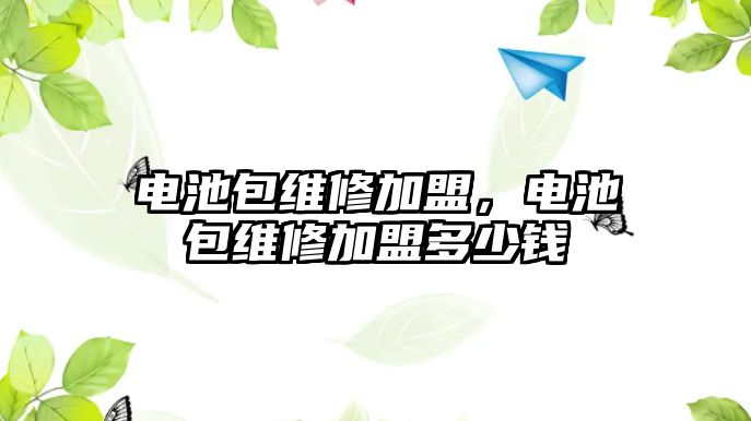 電池包維修加盟，電池包維修加盟多少錢