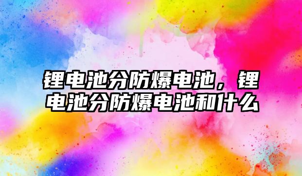 鋰電池分防爆電池，鋰電池分防爆電池和什么